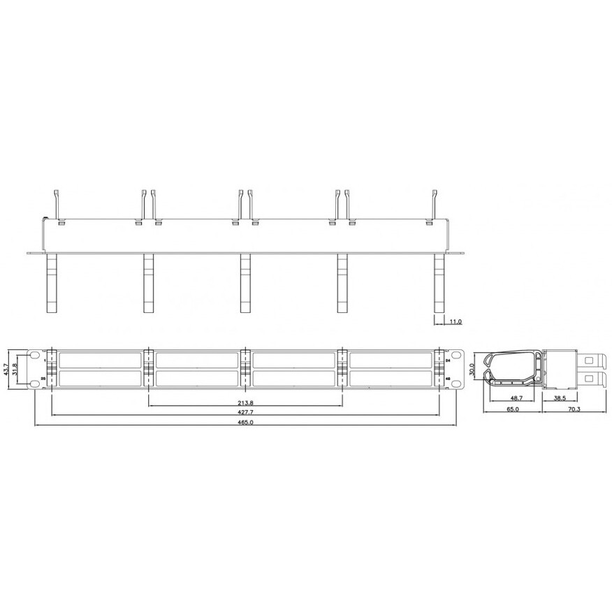 Patch panelis Hyperline PPTR-19-8CU-RNG-STL - foto 2
