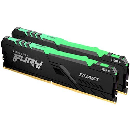 Operatīvā atmiņa Kingston Fury Beast RGB 16Gb 3200 MHz DDR4 CL16 Kit of 2x16GB (KF432C16BBAK2/16)
