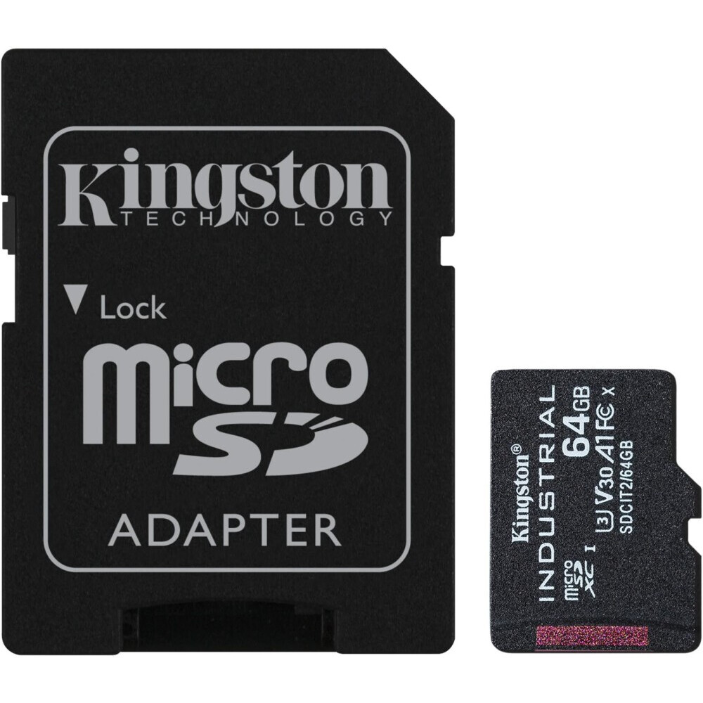 Atmiņas kartes 64Gb MicroSD Kingston + SD adapter (SDCIT2/64GB)