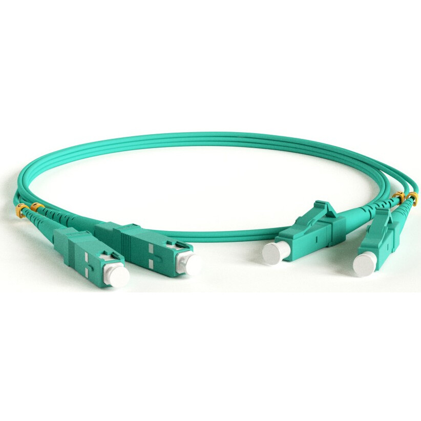 Ielāpaukla Hyperline FC-D2-503-LC/PR-SC/PR-H-1M-LSZH-AQ (FC-503-LC-SC-10G-1M), 1m