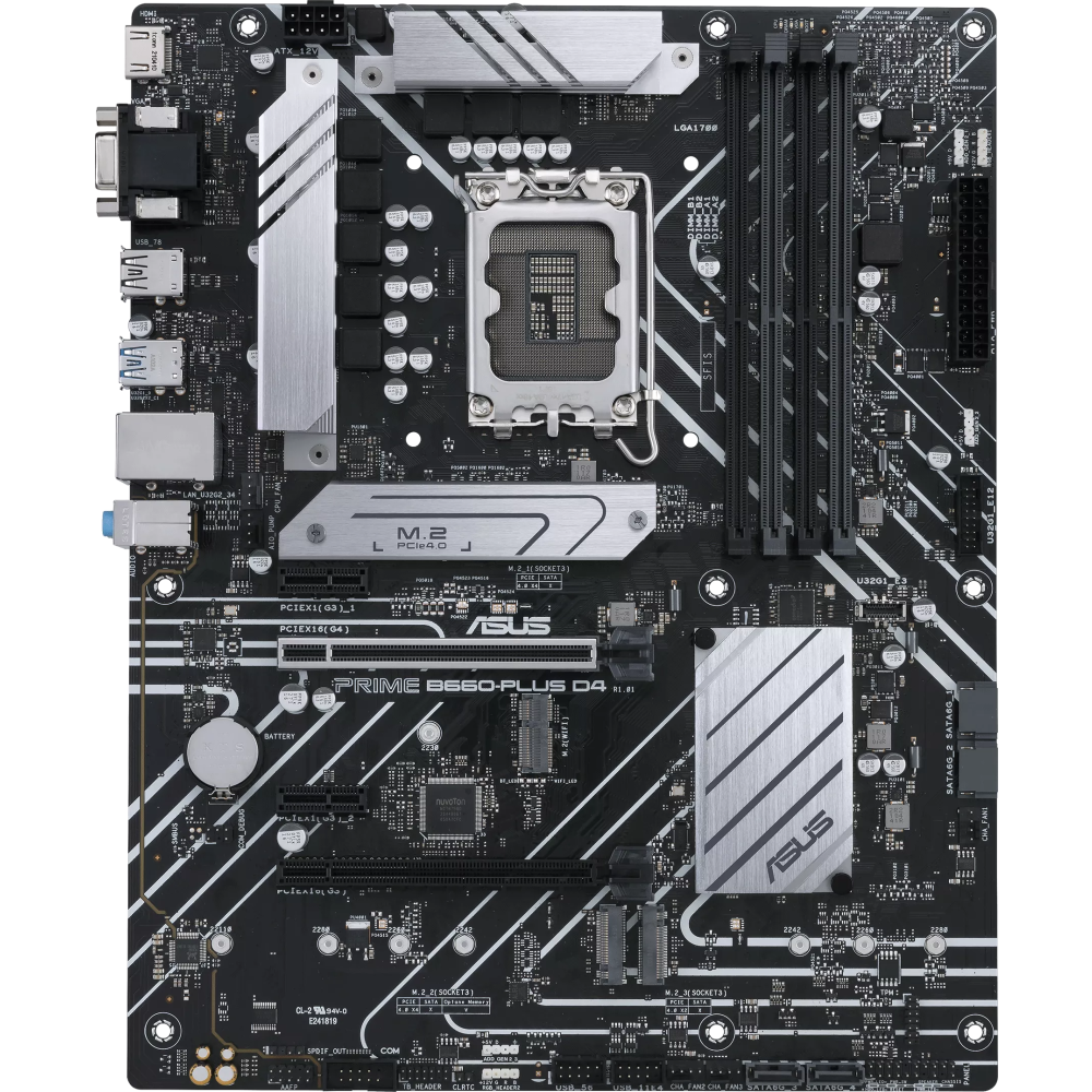 Pamatplate ASUS LGA 1700, Intel B660, 4xDDR4 ATX (PRIME B660-PLUS D4)