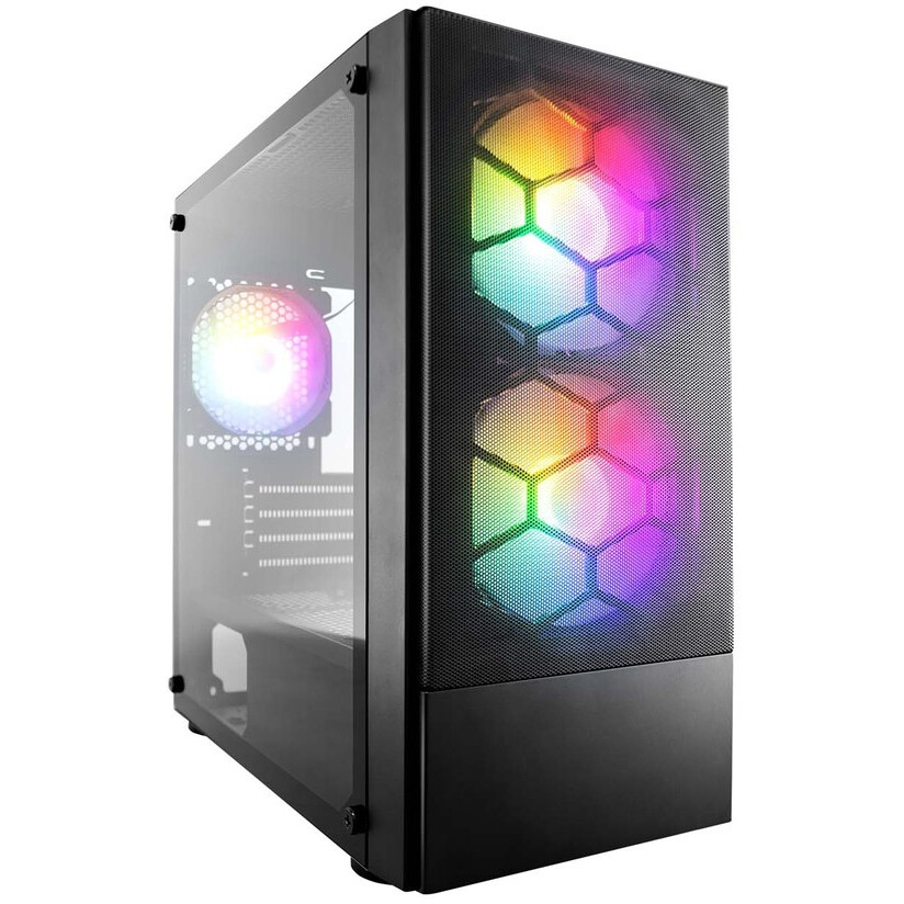 Datoru korpuss 1STPLAYER FIREBASE X4-M Black - X4-M-BK-2F1P-1F1 - foto 2