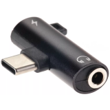 Pārejas savienojums USB Type-C - mini jack 3.5mm, Telecom TA433M Black (TA433M-B)