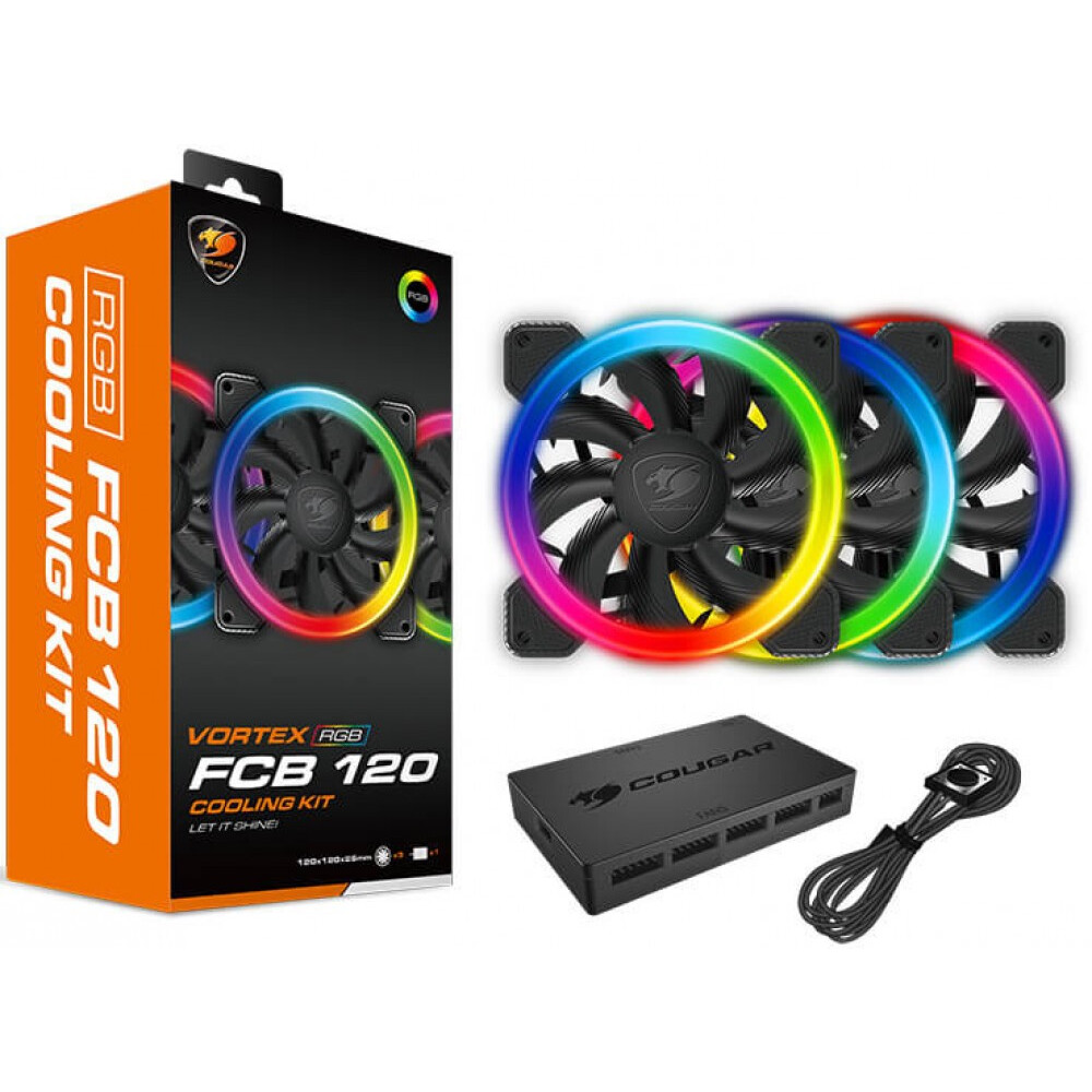 Ventilateur de boîtier Cougar VORTEX RGB FCB 120 Kit - CF-V12SET-FCBRGB