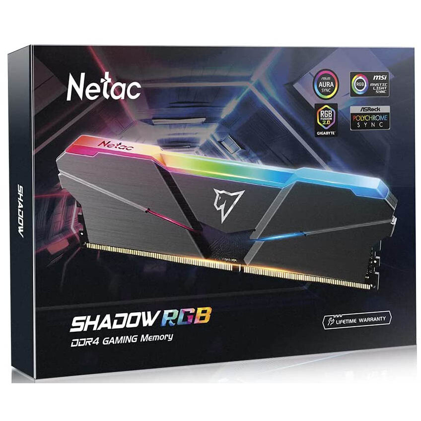 Operatīvā atmiņa 8Gb DDR4 3200MHz Netac Shadow RGB (NTSRD4P32SP-08E) - foto 2